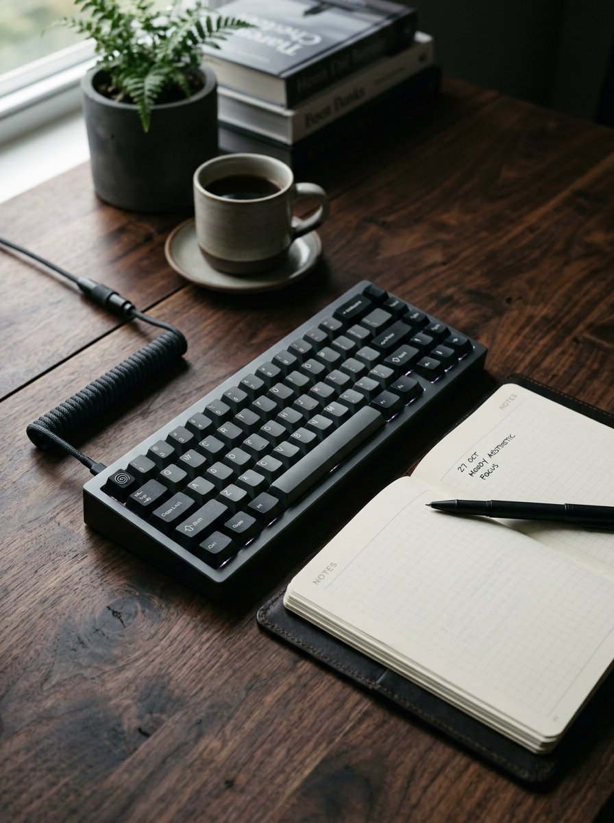 Mechanical keyboard and notebook for notes